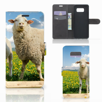 Samsung Galaxy S8 Plus | Telefoonhoesje | Met pasjeshouder | Schaap en Lammetje