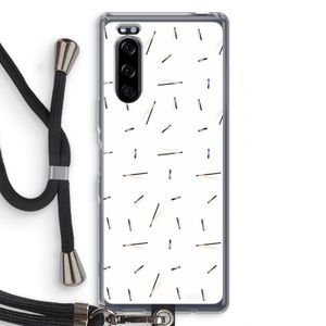 Hipster stripes: Sony Xperia 5 Transparant Hoesje met koord