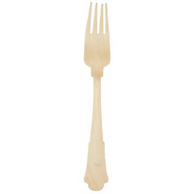 Design wegwerp vorken van hout - 8x stuks - 19 cm - Bestek voor verjaardag/BBQ