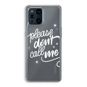 Don't call: Oppo Find X3 Pro Transparant Hoesje