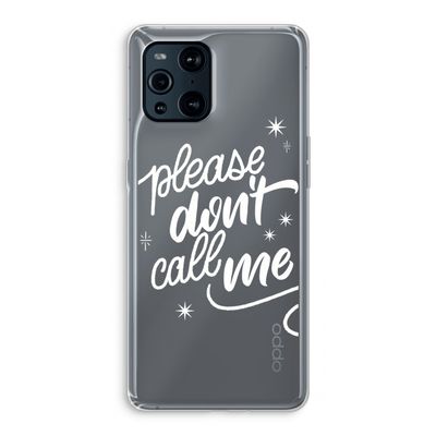 Don't call: Oppo Find X3 Pro Transparant Hoesje