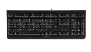 CHERRY KC 1000 Toetsenbord USB AZERTY, Belgisch Zwart Geluidsarme toetsen