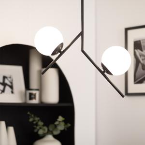 Hanglamp zwart 'Mono zwart' opaal glas e14 fitting design modern led lamp