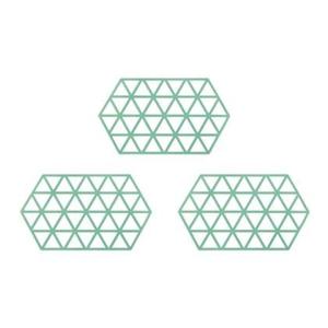 Krumble Siliconen pannenonderzetter Hexagon lang - Groen - Set van 3