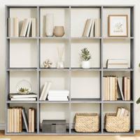 Boekenkast 137,5x29x137,5 cm bewerkt hout grijs sonoma eiken