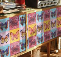 Stickers voor op meubels Veelkleurige vlinders - thumbnail