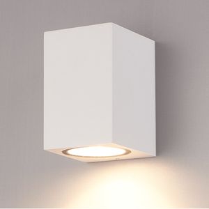 Marion - Dimbare LED wandlamp kubus - Incl. GU10 spot - 5 Watt 400 lumen - 2700K warm wit - IP65 - Wit - Binnen en buiten - 3 jaar garantie - Kubus La