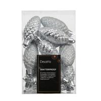 Dennenappel kunststof L9h14 cm zilver 12 st Shatterproof Decoris - Decoris Dennenappel kunststof L9h14 cm zilver 12 st Shatterproof Decoris - Decoris
