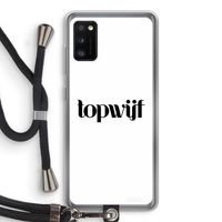 Topwijf Wit: Samsung Galaxy A41 Transparant Hoesje met koord Topwijf Wit: Samsung Galaxy A41 Transparant Hoesje met koord