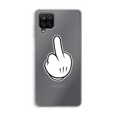 Middle finger black: Samsung Galaxy A12 Transparant Hoesje