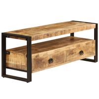 The Living Store Mangohouten TV-meubel - Vintage stijl - 120 x 35 x 45 cm - Met 2 lades - thumbnail