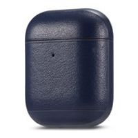 AirPods 1/2 hoesje Genuine Leather Series - hard case - donker blauw - thumbnail