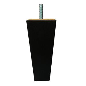 Meubelpoot zwart taps 5,5 bij 5,5 cm en hoogte 13 cm van massief hout (M10)