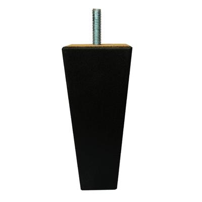 Meubelpoot zwart taps 5,5 bij 5,5 cm en hoogte 13 cm van massief hout (M10)