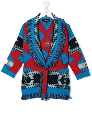 Alanui Kids cardigan frangé à imprimé Icon - Rouge