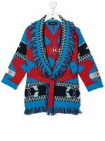 Alanui Kids cardigan frangé à imprimé Icon - Rouge
