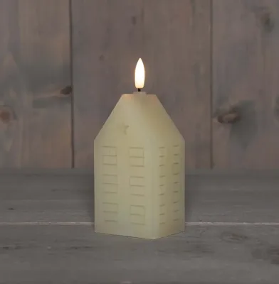 Anna&apos;s Collection LED kaars 3d flame huis 5x6x15cm ivoor 1 stuks