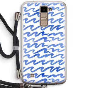 Blauwe golven: LG K10 (2016) Transparant Hoesje met koord