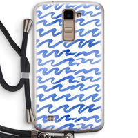 Blauwe golven: LG K10 (2016) Transparant Hoesje met koord