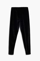 Glanzende fluwelen leggings - BLACK - 13/14