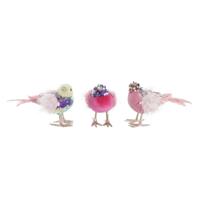 Kerstversiering DKD Home Decor Polyester Fågel (18 x 8 x 13 cm) (3) (3 Stuks)