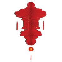 Chinese lampion hangdecoratie 90 x 60 cm - Rood - Thema versieringen landen