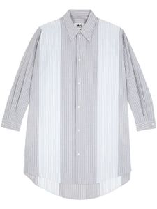 MM6 Maison Margiela robe-chemise à rayures - Gris