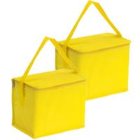 Kleine koeltas voor lunch - 2x - geel - 20 x 13 x 17 cm - 4.5 liter - Koeltassen