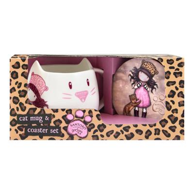 Kopje met schoteltje Gorjuss Purrrrrfect love Keramisch Onderzetters Kopp