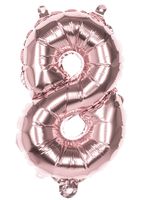 Cijfer Ballon '8' Folie Rosé Goud 36cm