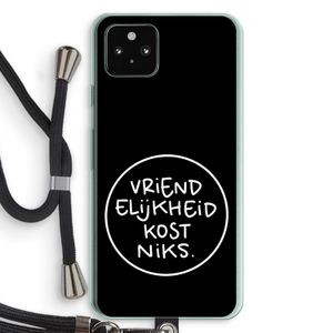 Vriendelijkheid: Pixel 5a 5G Transparant Hoesje met koord