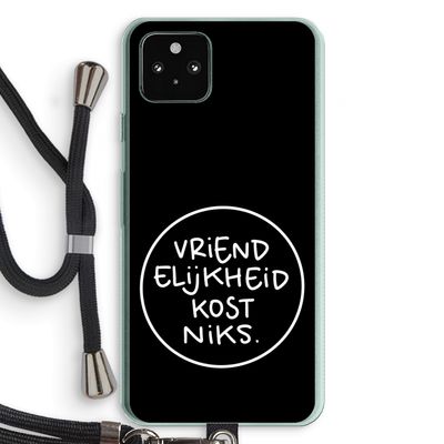 Vriendelijkheid: Pixel 5a 5G Transparant Hoesje met koord
