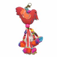 Sleutelhanger Vogel Stof en Kralen (17 x 10 x 3 cm) - thumbnail