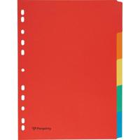 Pergamy tabbladen ft A4, 11-gaatsperforatie, karton, geassorteerde kleuren, 5 tabs