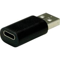 VALUE 12.99.2995 tussenstuk voor kabels USB Type-A USB Type-C Zwart - thumbnail