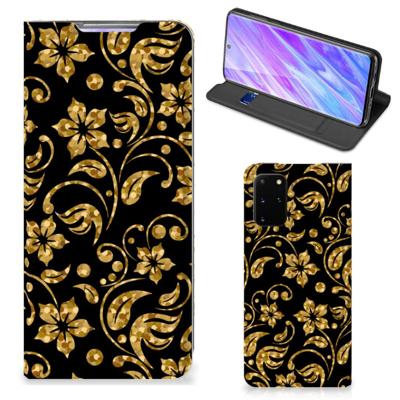 Samsung Galaxy S20 Plus Smart Cover Gouden Bloemen Samsung Galaxy S20 Plus Smart Cover Gouden Bloemen