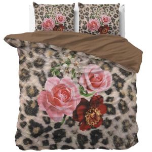 Dreamhouse Dekbedovertrek Floral Panther Brown-1-persoons (140 x 200/220 cm)