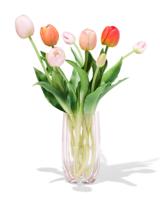 HEMA Vaas ⌀8x15.5cm glas liefde roze