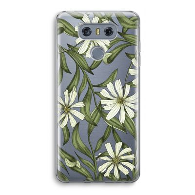 Wit bloemenpatroon: LG G6 Transparant Hoesje