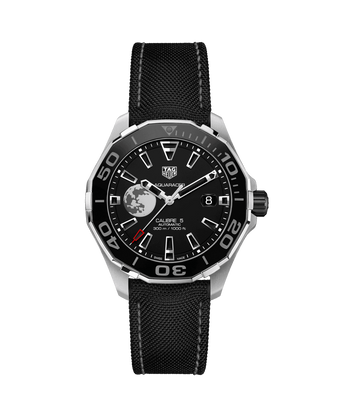 Horlogeband Tag Heuer WAY201J Leder/Textiel Zwart 21.5mm