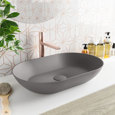 MONDIAZ ONNI Waskom solid surface 55cm kleur DarkGrey / DarkGrey