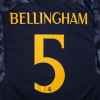 Bellingham 5 (Officiële Real Madrid Away Bedrukking 2023-2024) - thumbnail