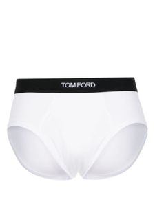 TOM FORD logo-waistband jersey briefs - Blanc