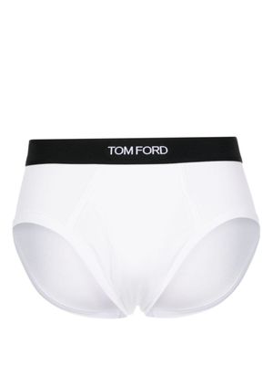 TOM FORD slip en jersey à bande logo - Blanc