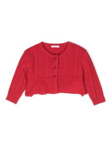 Le Bebé Enfant cardigan en maille torsadée à coupe crop - Rouge