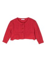 Le Bebé Enfant cardigan en maille torsadée à coupe crop - Rouge - thumbnail