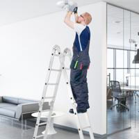 4,6M Multifunctionele Vouwladder Ladder met Aluminium Frame Antislip Voetsteunen Belasting 150KG voor Binnen/Buiten Gebruik - thumbnail