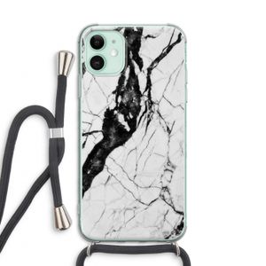 Witte marmer 2: iPhone 11 Transparant Hoesje met koord