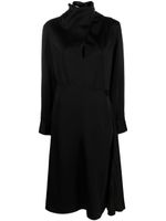 Jil Sander robe évasée à manches longues - Noir