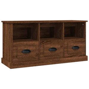 The Living Store Tv-kast Trendy Bruineiken - 100 x 35 x 50 cm - Duurzaam hout